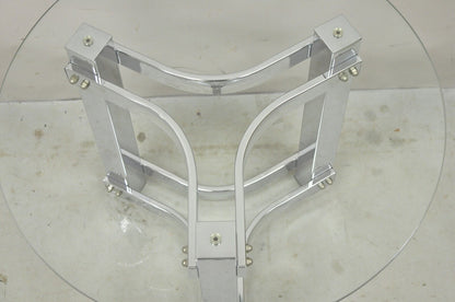 Vintage Chrome and Glass Mid Century Modern Space Age Round Accent Side Table