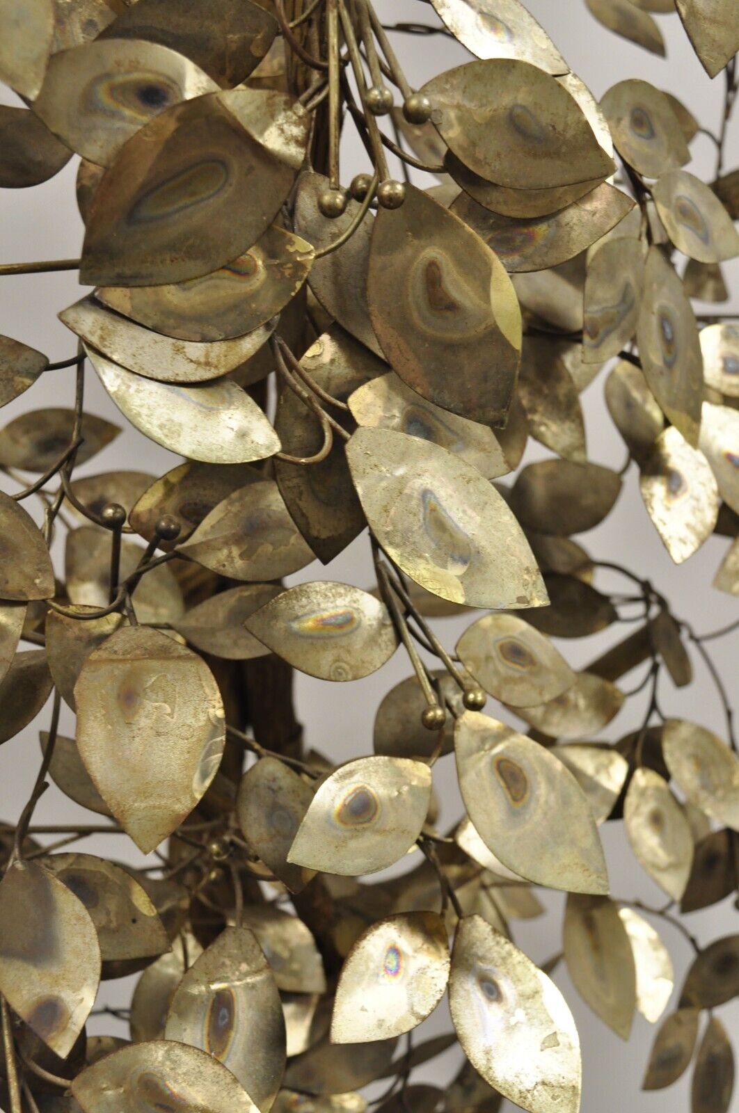 Vintage Mid Century Modern Curtis Jere Style Brutalist Brass Tree Sculpture
