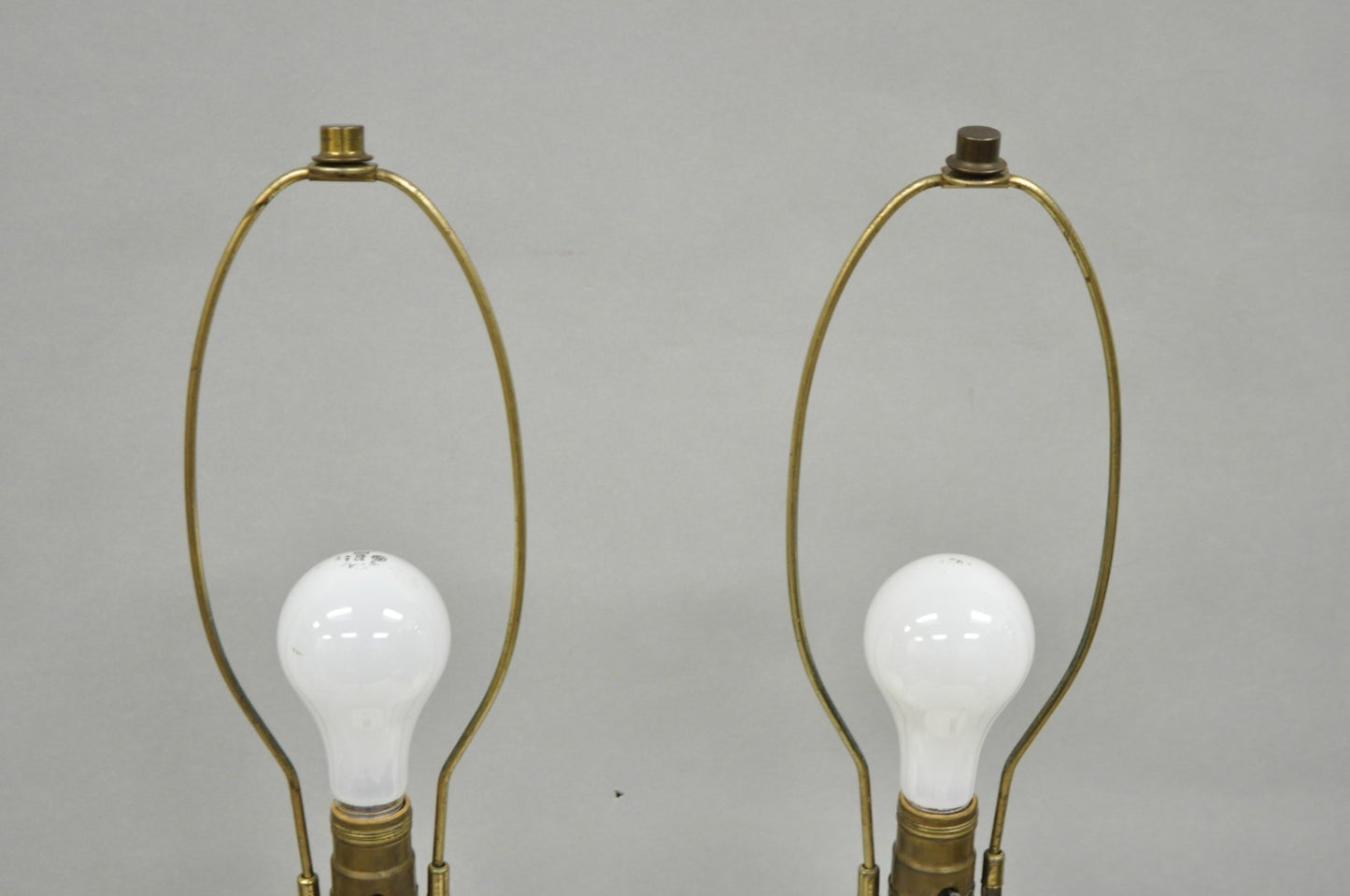 Vintage French Country Renaissance Frosted Glass Urn "Courting" Table Lamp, Pair