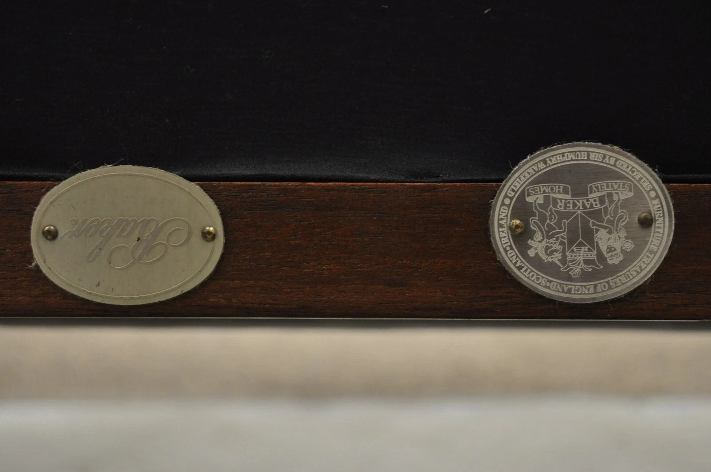 Baker Stately Homes Regency Style Grey Leather Lions Head Pull Up Tub Club Chair