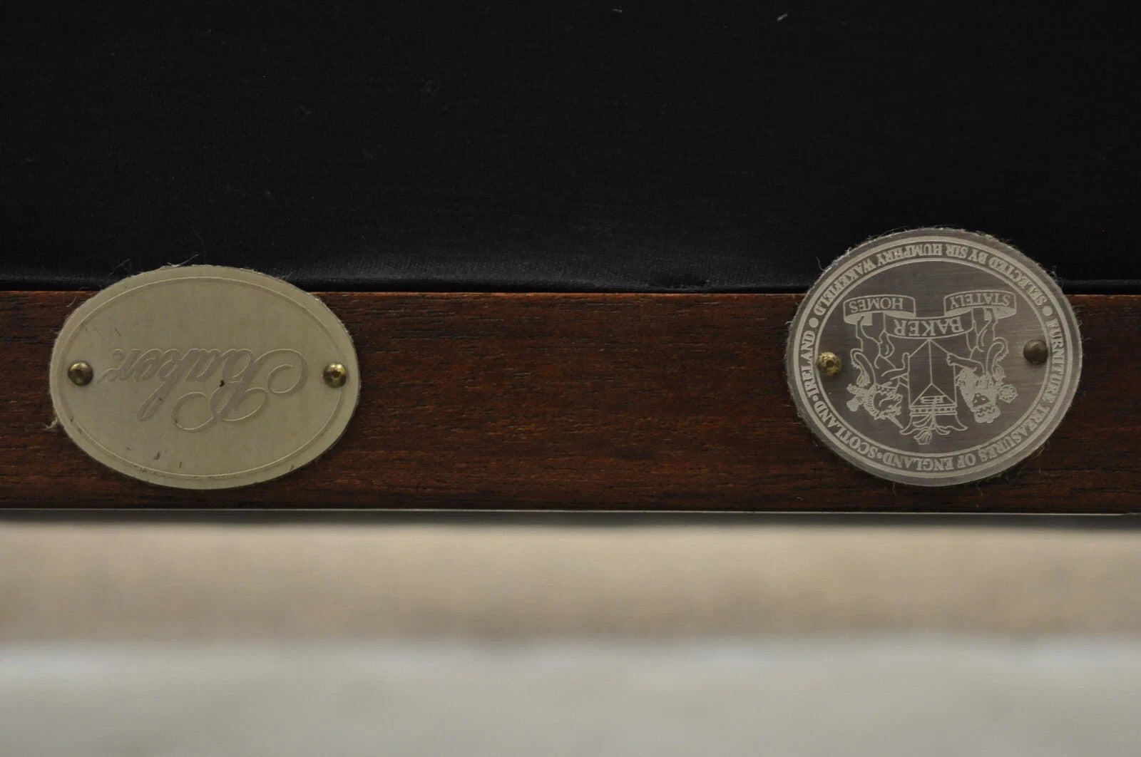 Baker Stately Homes Regency Style Grey Leather Lions Head Pull Up Tub Club Chair