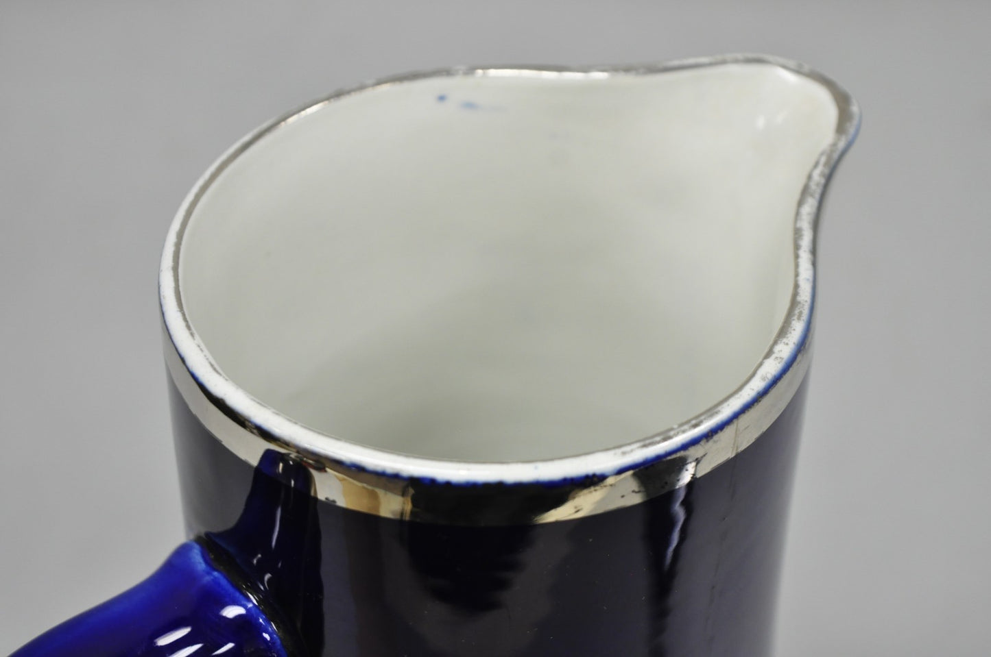 Antique 1913 60th Anni Northern Lodge No. 25 Masonic Cobalt Blue Ceramic Pitcher