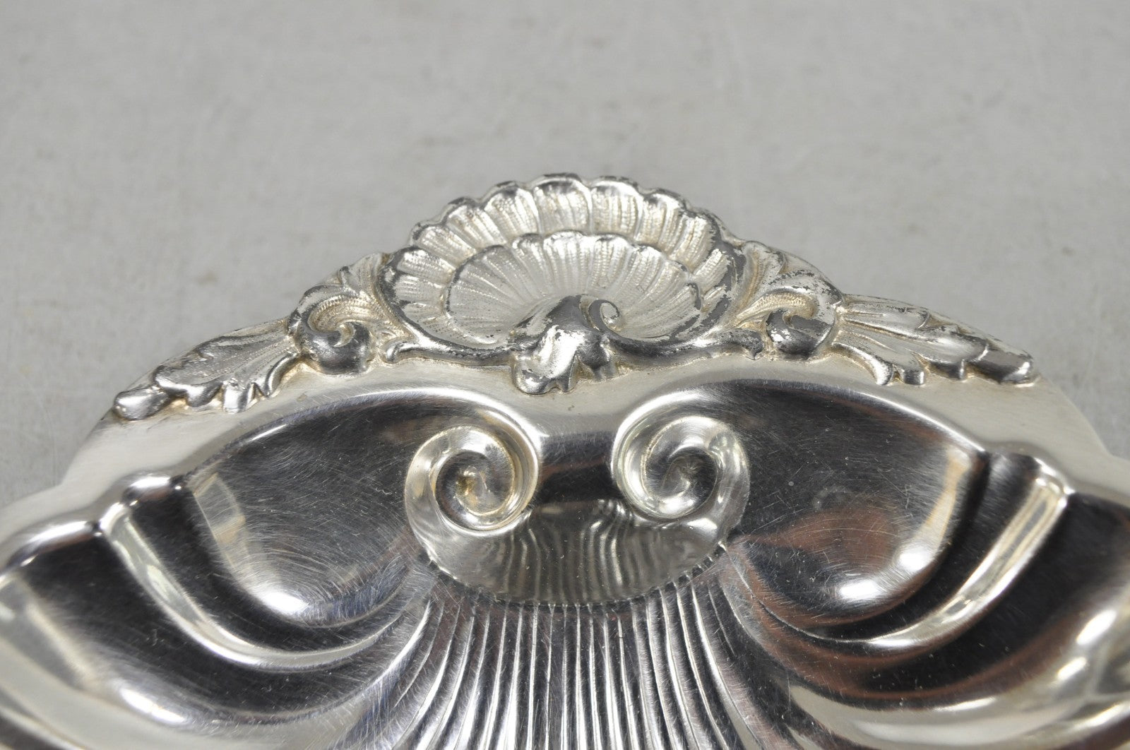 Vintage English Regency Style Silver Plated Small Clam Shell Trinket Dish