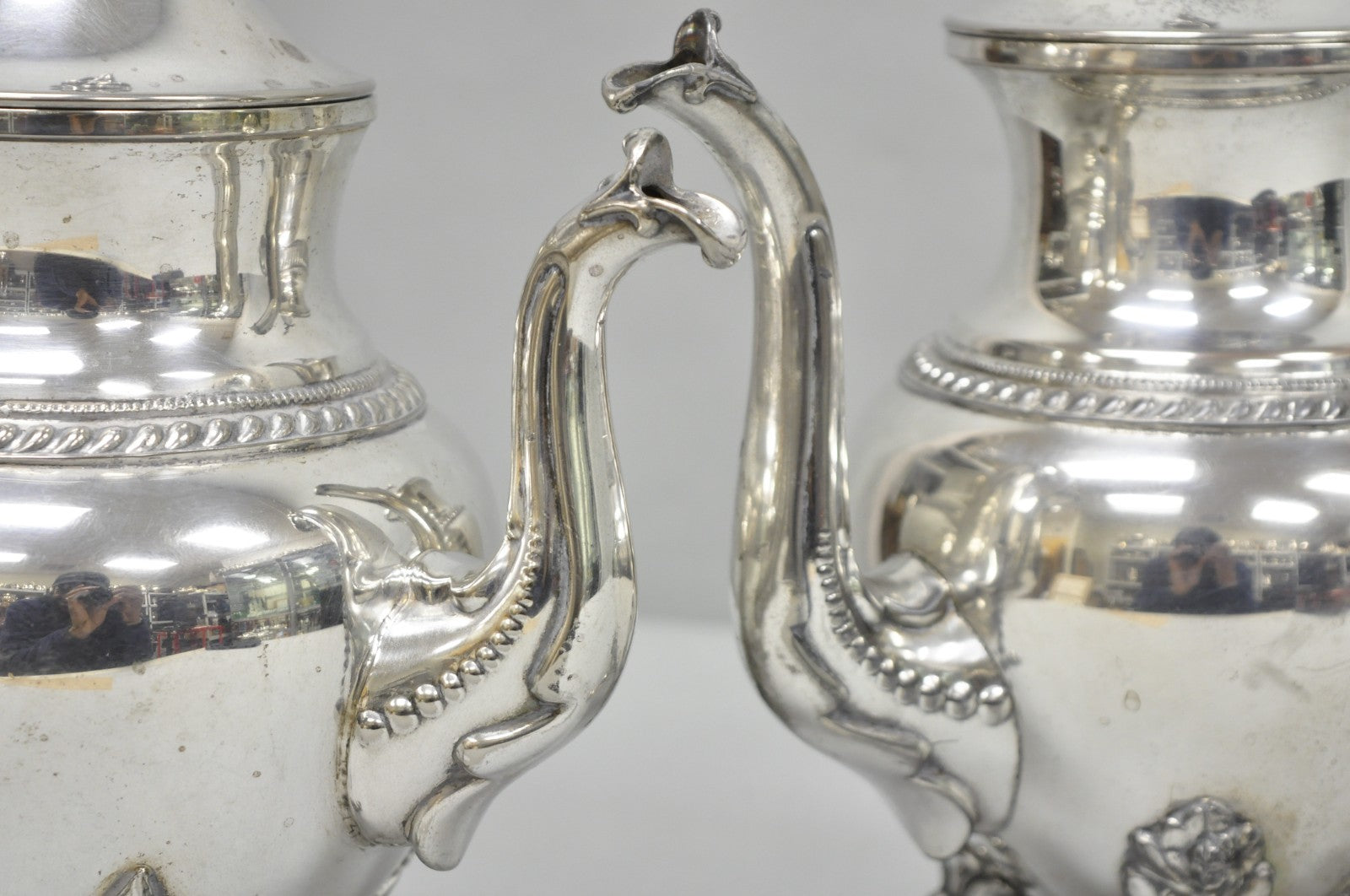 Vintage Birmingham English Art Nouveau Silver Plated Tea Service - 5 Pc Set