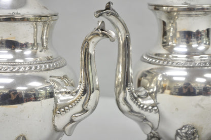 Vintage Birmingham English Art Nouveau Silver Plated Tea Service - 5 Pc Set