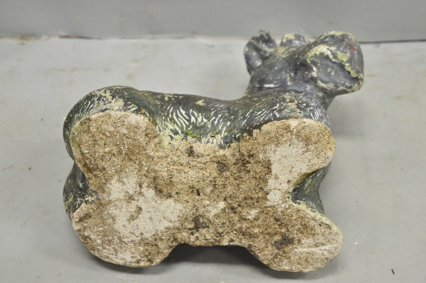 Vintage Scottish Terrier Scotty Dog 12" Small Cast Stone Concrete Garden Figure