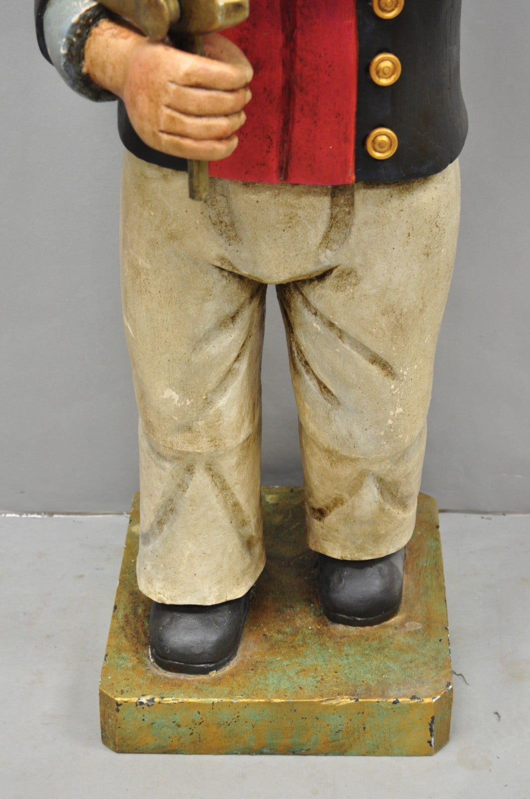 52" Tall Maritime Nautical Folk Art Carved Wood "Little Navigator" Statue Figure