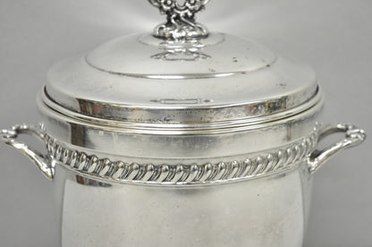 Vintage Sheffield Victorian Silver Plated Glass Lined Bar Ice Bucket w/ Lid