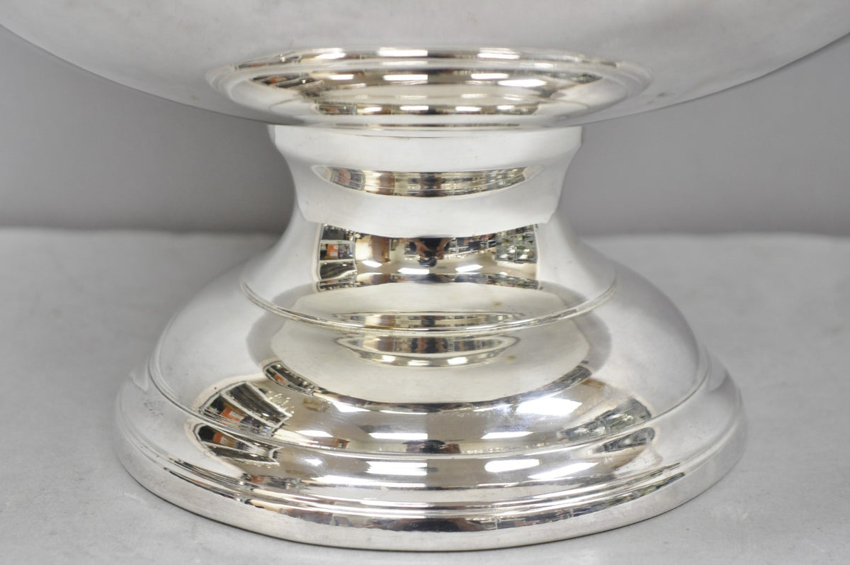 Vintage Modern Pedestal Base Silver Plated 5 Bottle Champagne Chiller Ice Bucket