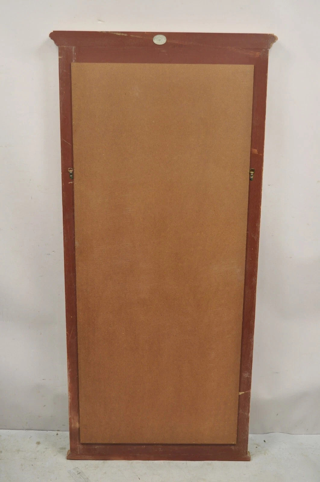 Vintage French Country Provincial Style Oak Wood Trumeau Wall Mirror by Baker