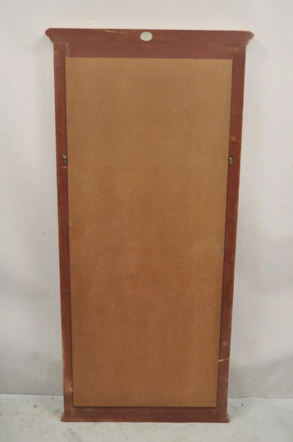Vintage French Country Provincial Style Oak Wood Trumeau Wall Mirror by Baker
