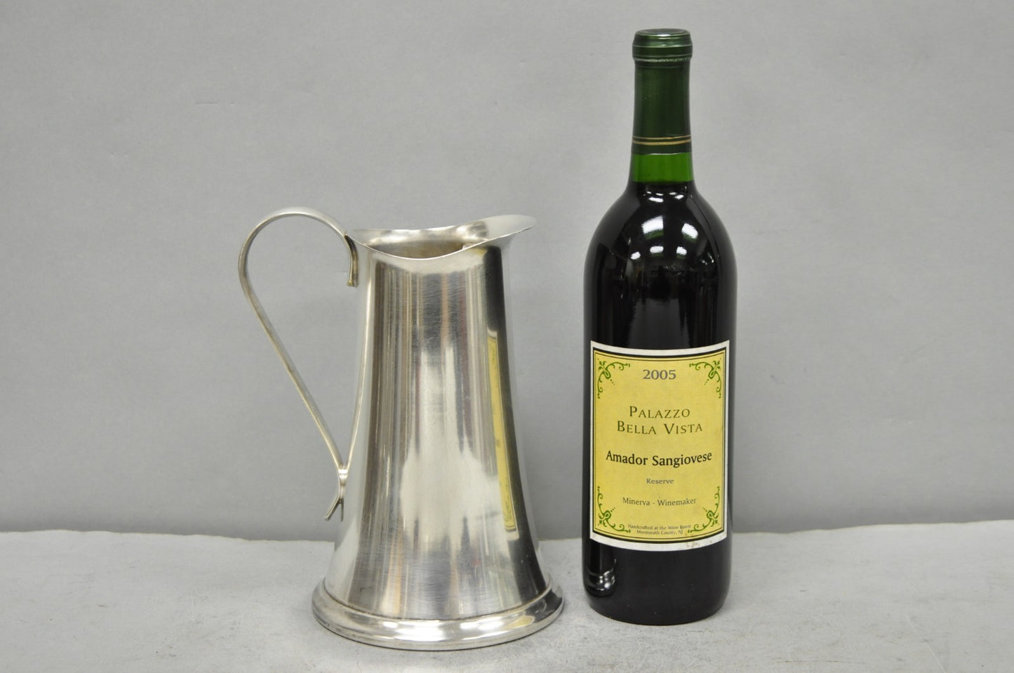 Vintage Sheffield USA Silver Plated Mid Century Modern Tapered Water Pitcher