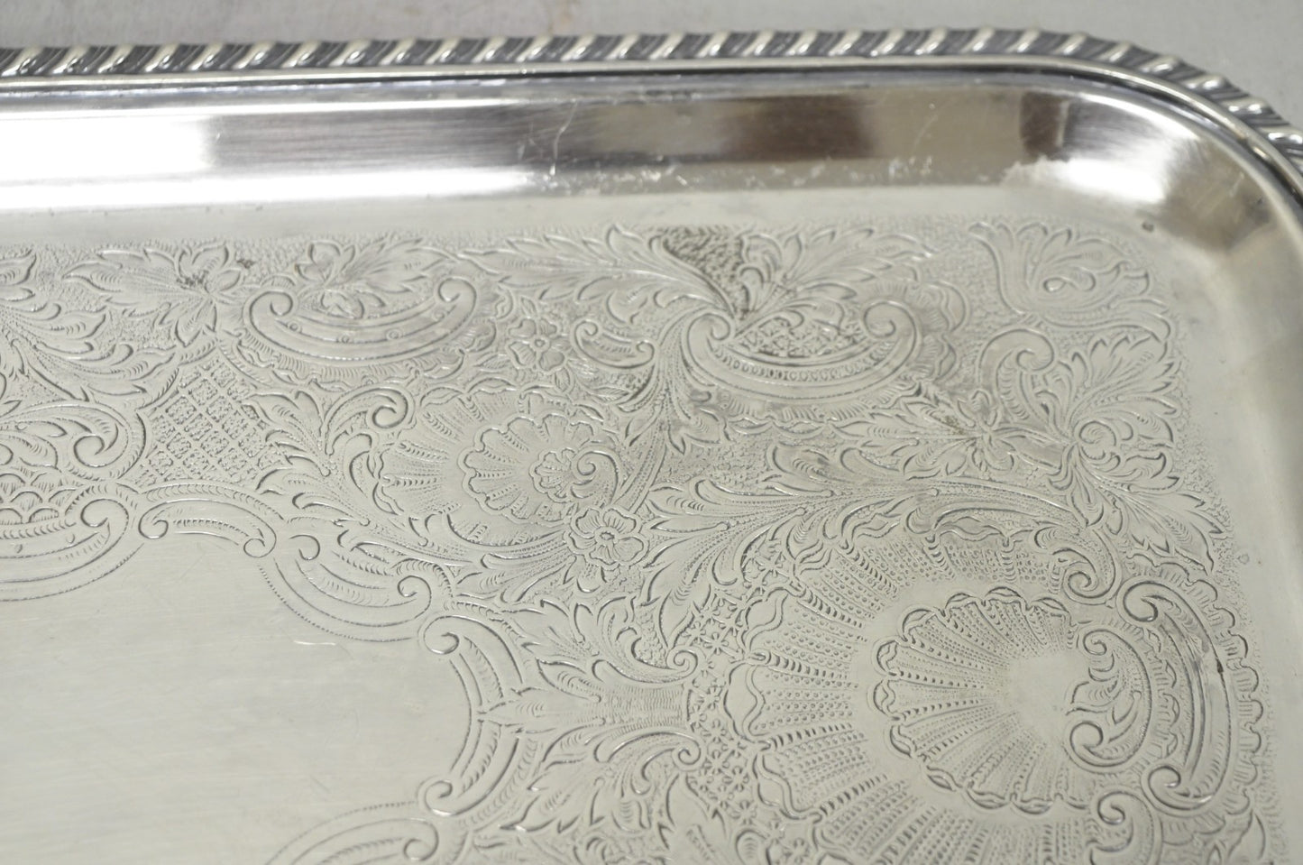 Vintage Black Starr & Gorham Silver Plated Narrow Serving Platter Bar Tray