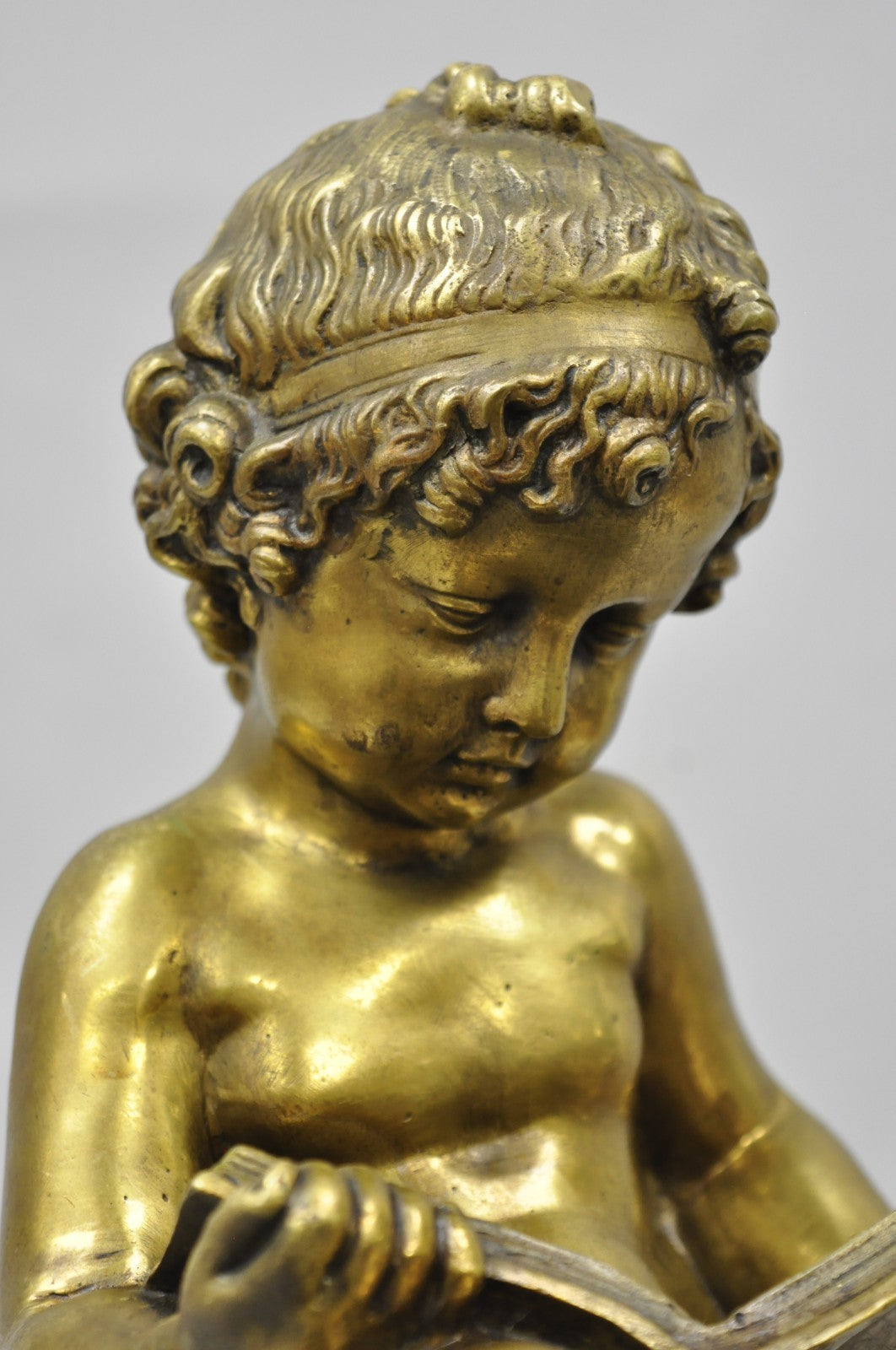 Antique French Louis XV Bronze Putti Children "Arts & Literature" Figures - Pair