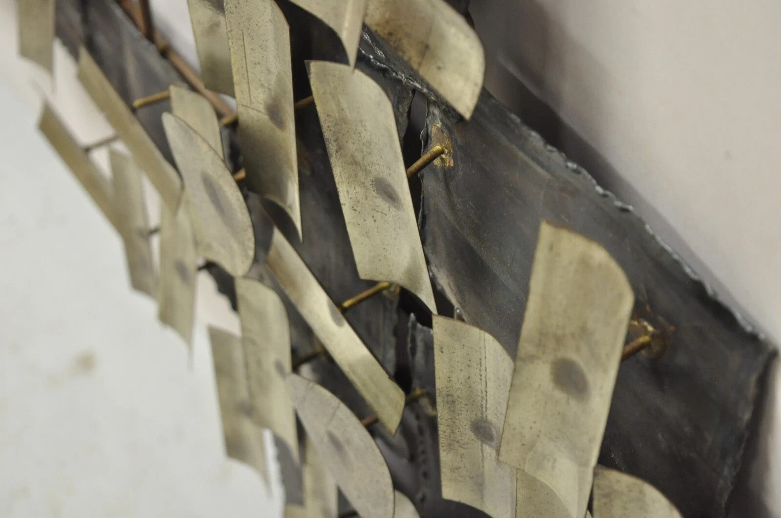 Mid Century Modern Brutalist Steel Metal 48" Wall Sculpture after Curtis Jere