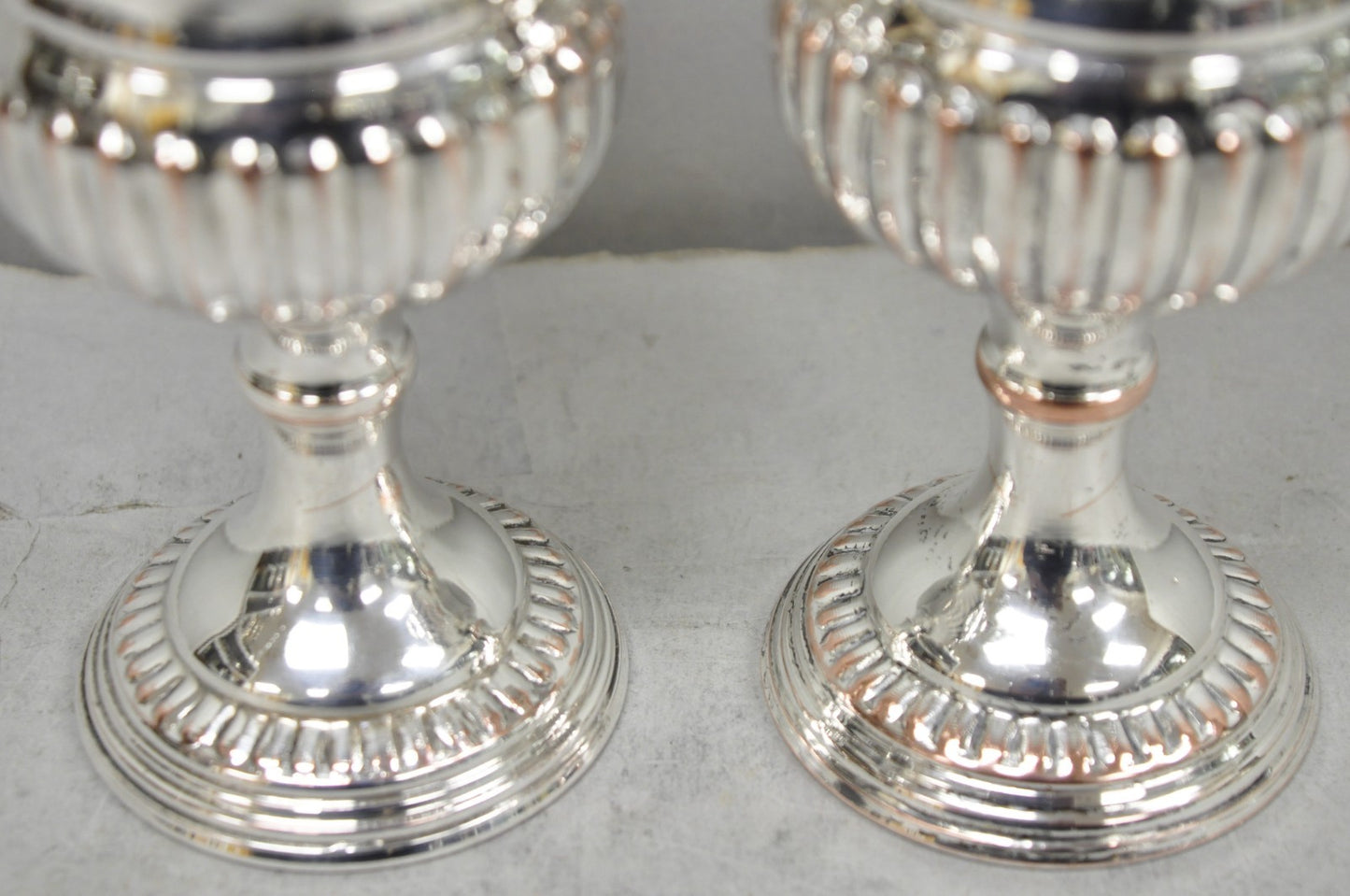Vintage English Georgian Style Silver Plated Wine Goblet Cup Barware - a Pair