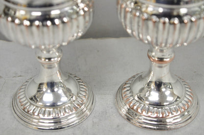 Vintage English Georgian Style Silver Plated Wine Goblet Cup Barware - a Pair