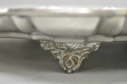 Vintage Kent Silversmiths Scalloped Silver Plated Serving Tray Trinket Dish