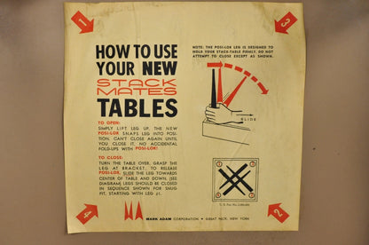 Vintage Mark Adam Co. Mid Century Modern Stacking Folding Snack Table - Set of 3