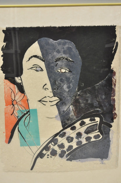 Vintage Robert Kushner 1986 Signed Lithograph Print "Hiroko" for Brooklyn Museum