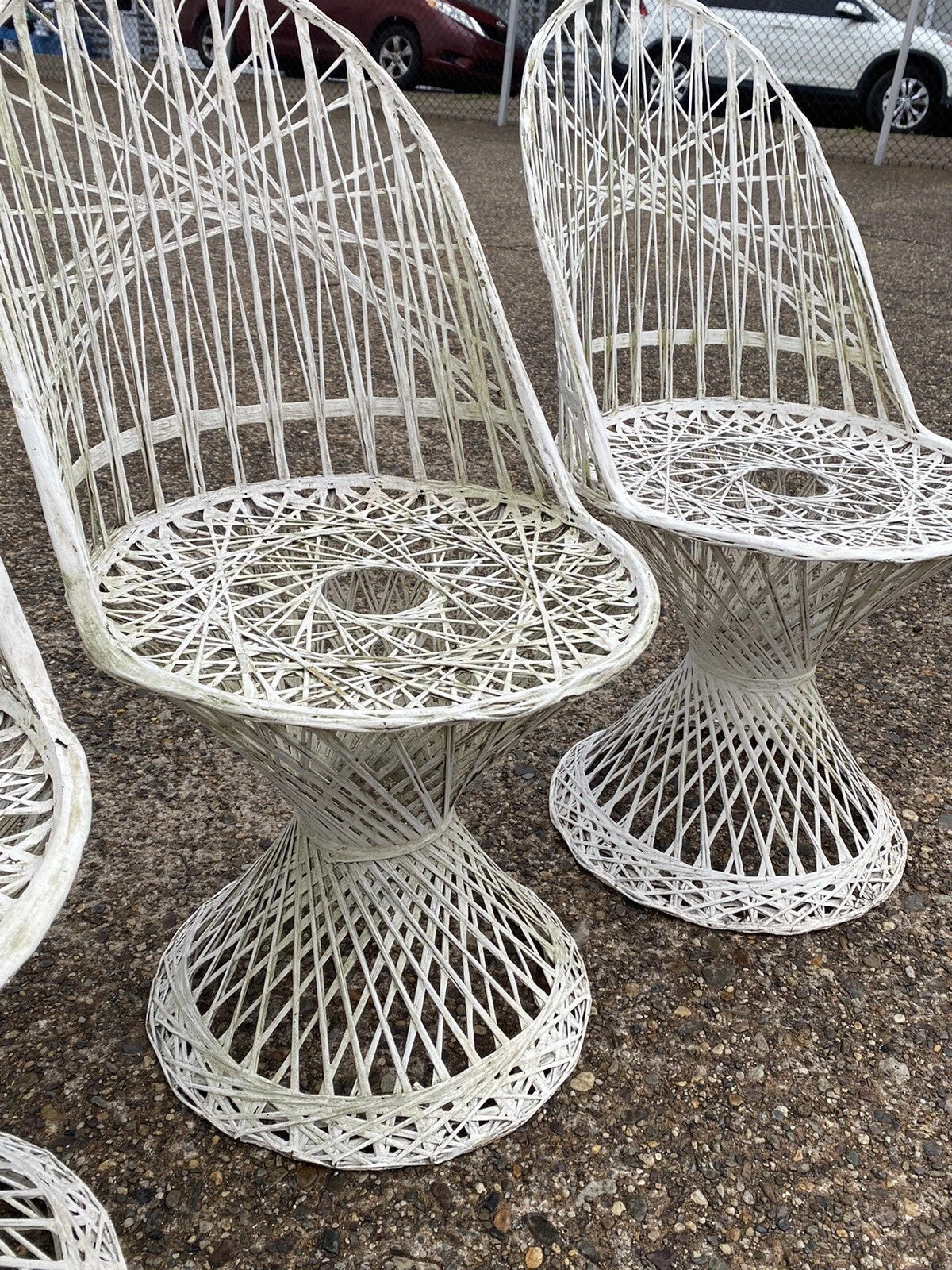 Vintage Russell Woodard Mid Century Modern Spun Fiberglass Patio Dining Set 5 Pc