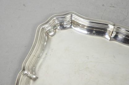 Vintage English Edwardian Silver Plated Scalloped Small Bar Trinket Dish Tray
