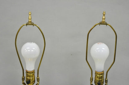 Vintage Oriental Porcelain Chinese Ginger Jar Chinoiserie Table Lamps - a Pair