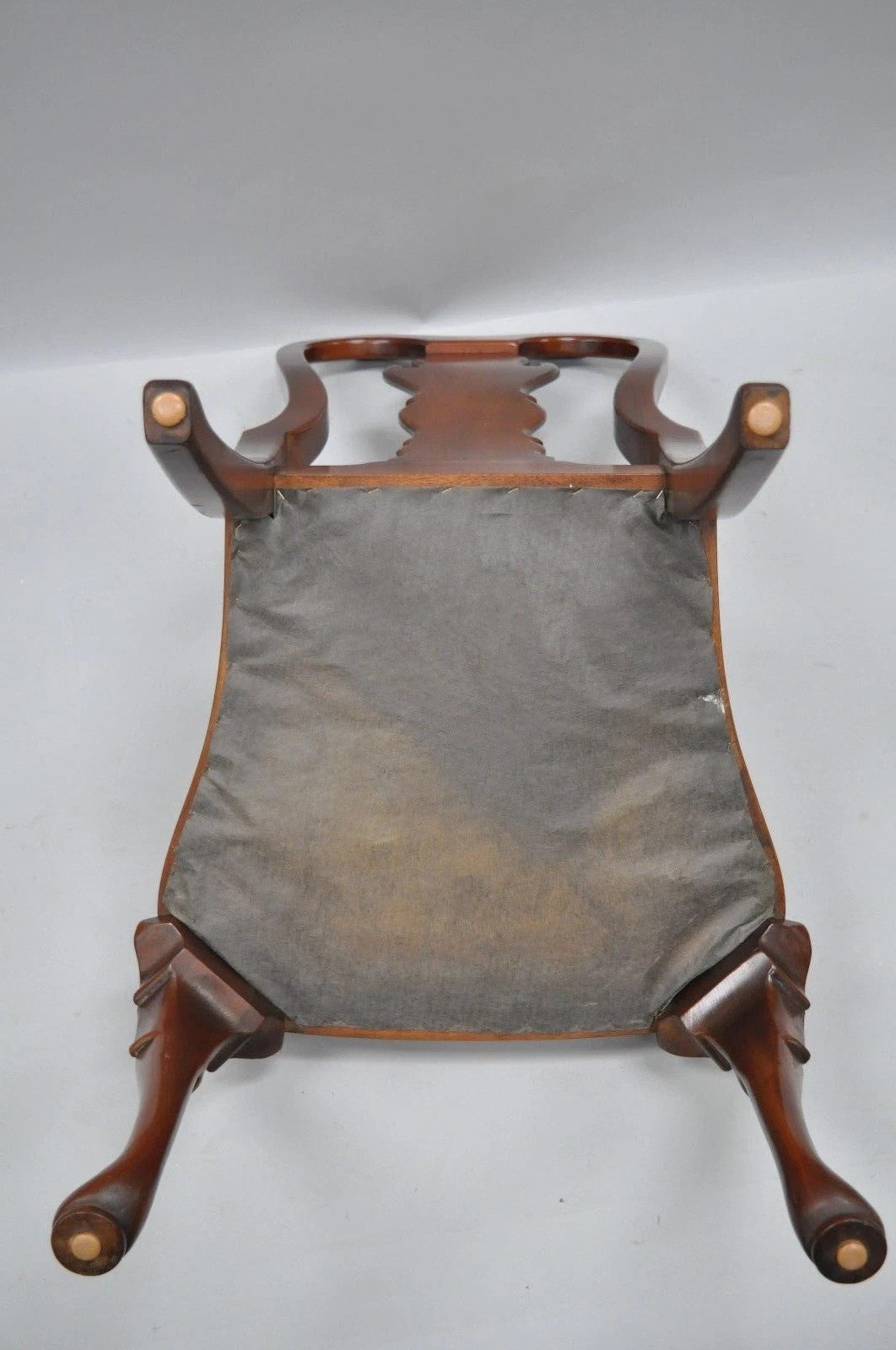 Vintage Queen Anne Style Crotch Mahogany Dining Room Side Chairs - a Pair