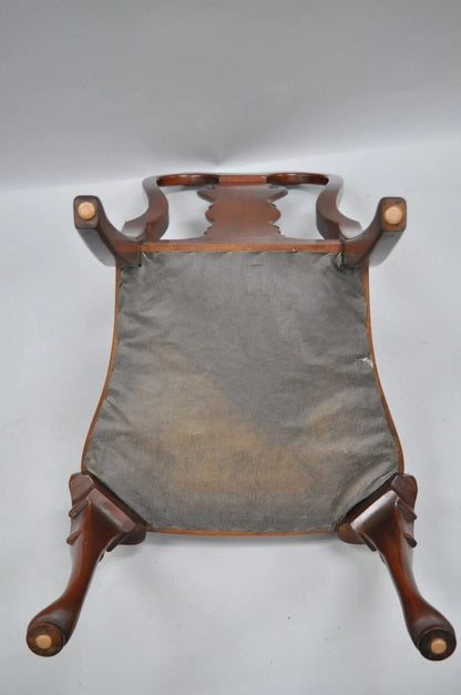 Vintage Queen Anne Style Crotch Mahogany Dining Room Side Chairs - a Pair