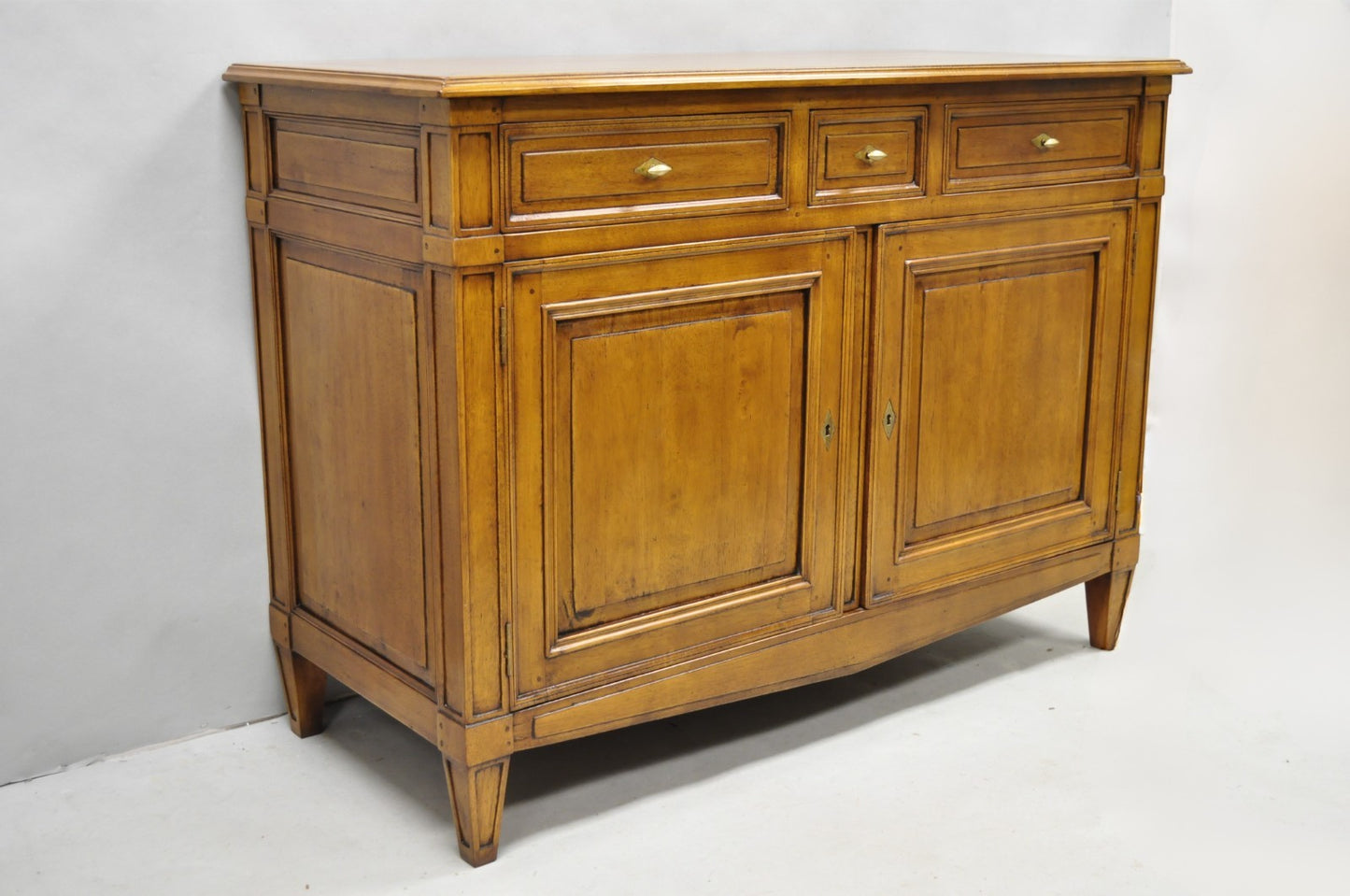 Vintage French Country Cherry Wood Server Buffet Sideboard Cabinet by MNdB