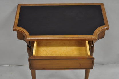 Vintage French Regency Style Cherry Small Wall Mount Console Table w/ Drawer