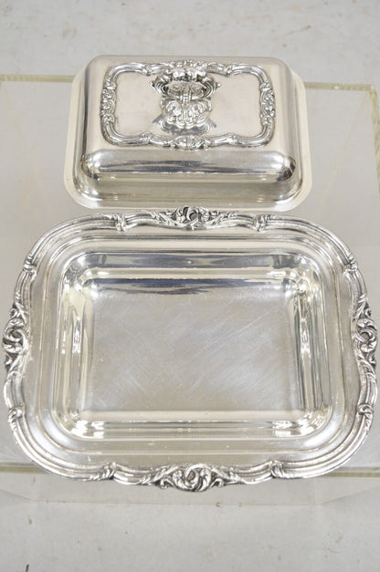 Vintage Gorham Black Starr Silver Plated Lidded Vegetable Serving Platter Dish