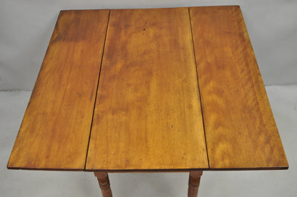 Antique French Country Farmhouse Cherry Wood Drop Leaf Extension Dining Table