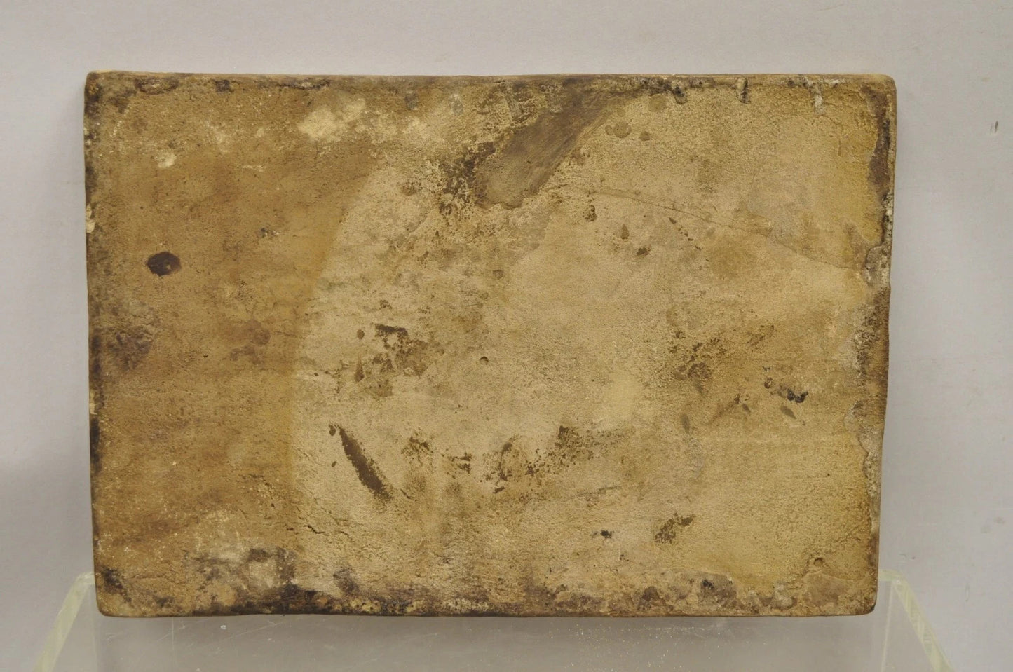 Antique Persian Iznik Qajar Style Ceramic Pottery Tile Bearded Man and Woman C2