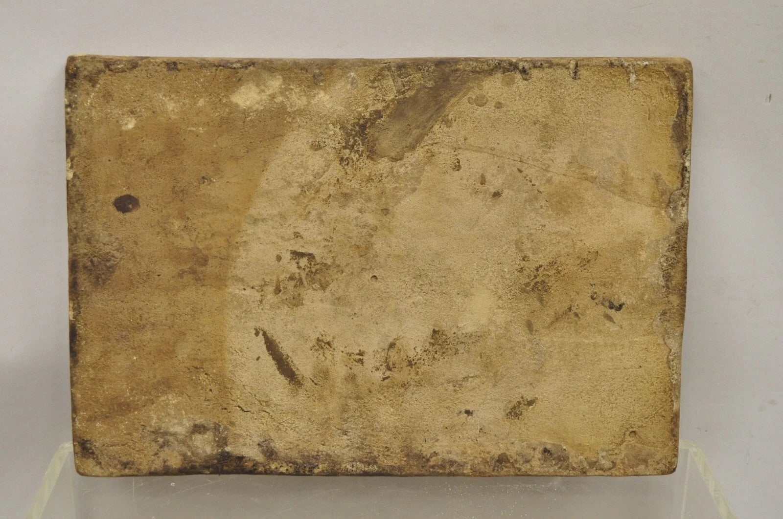 Antique Persian Iznik Qajar Style Ceramic Pottery Tile Bearded Man and Woman C2