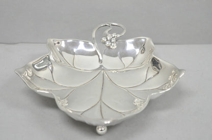 Vintage WMF Germany Small Silver Plated Maple Leaf  9" Trinket Candy Dish Bowl