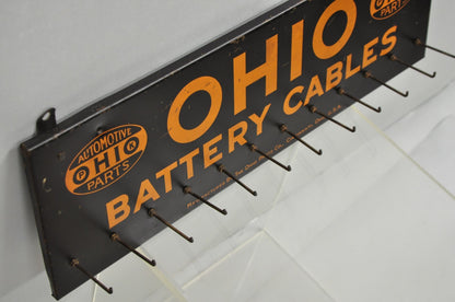 Antique Ohio Battery Cables Tin Metal Black & Orange Store Parts Display