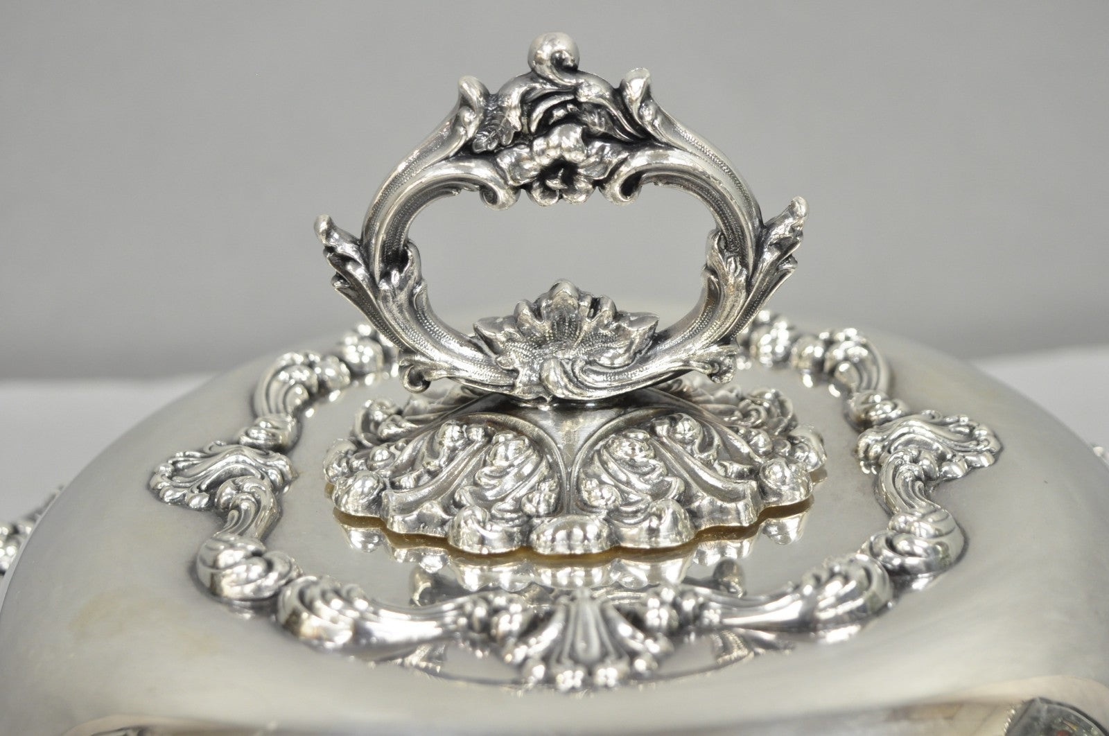 Vintage W&SB Victorian Silver Plated Ornate Round Lidded Vegetable Serving Dish