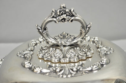 Vintage W&SB Victorian Silver Plated Ornate Round Lidded Vegetable Serving Dish