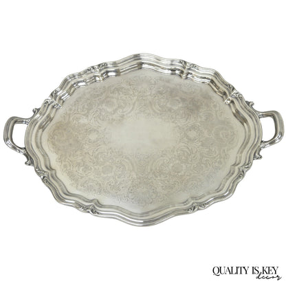 Antique Reed & Barton Winthrop Silver Plated Victorian Bar Serving Platter Tray