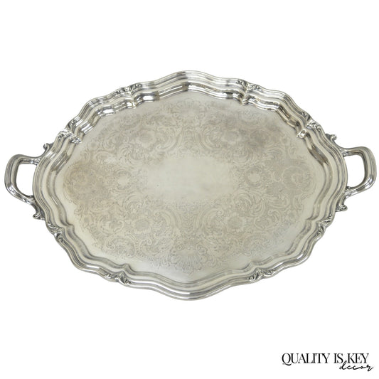 Antique Reed & Barton Winthrop Silver Plated Victorian Bar Serving Platter Tray