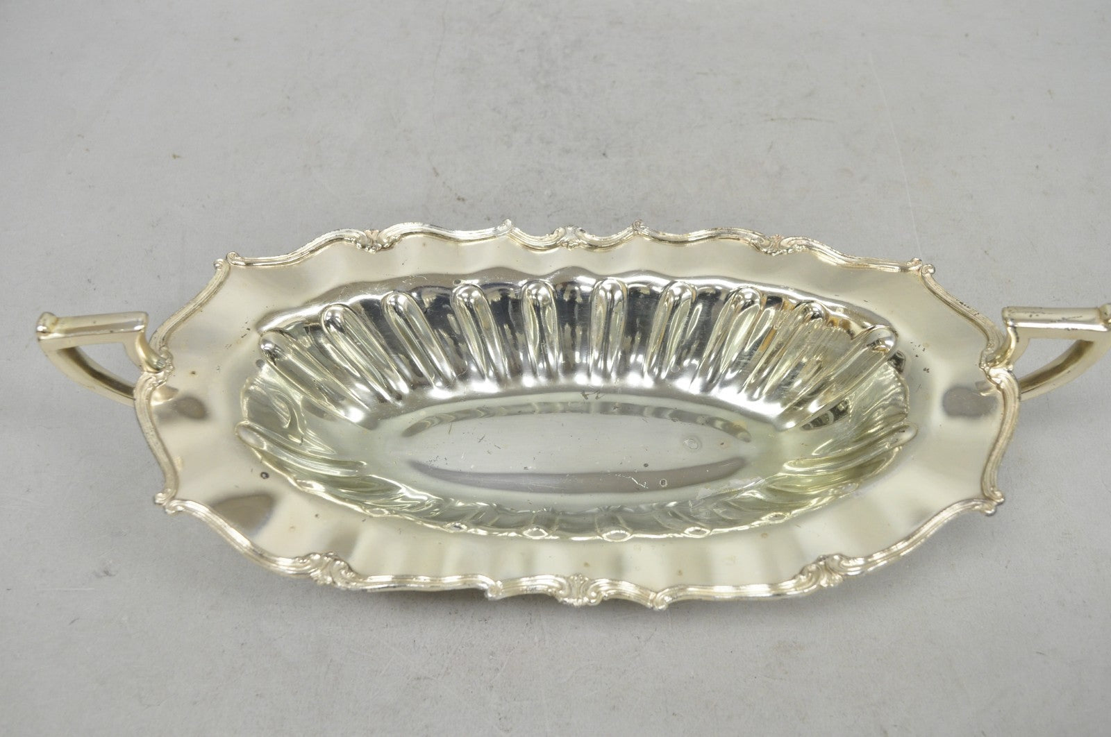 Vintage FB Rogers Victorian Silver Plated Scalloped Centerpiece Fruit Bowl