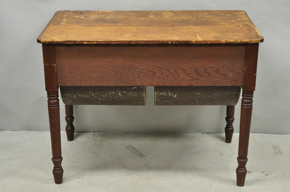 Antique French Country Primitive Possum Belly Pine Wood Bakers Work Table