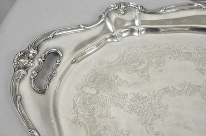 Antique Gorham Silver Plated Victorian Oval Butlers Serving Platter Bar Tray