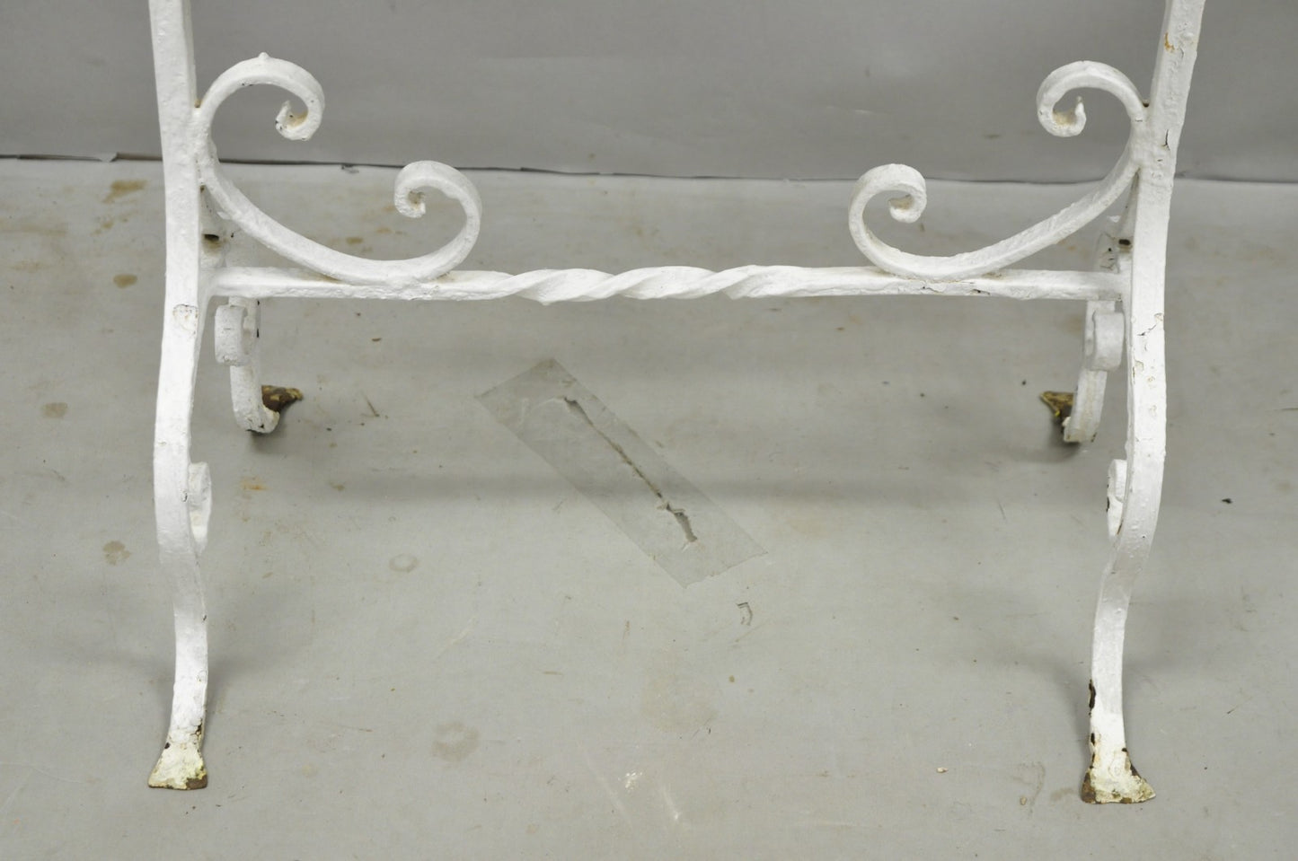 Antique Arts & Crafts Wrought Iron Side Table w/ Catalina California Tile Top