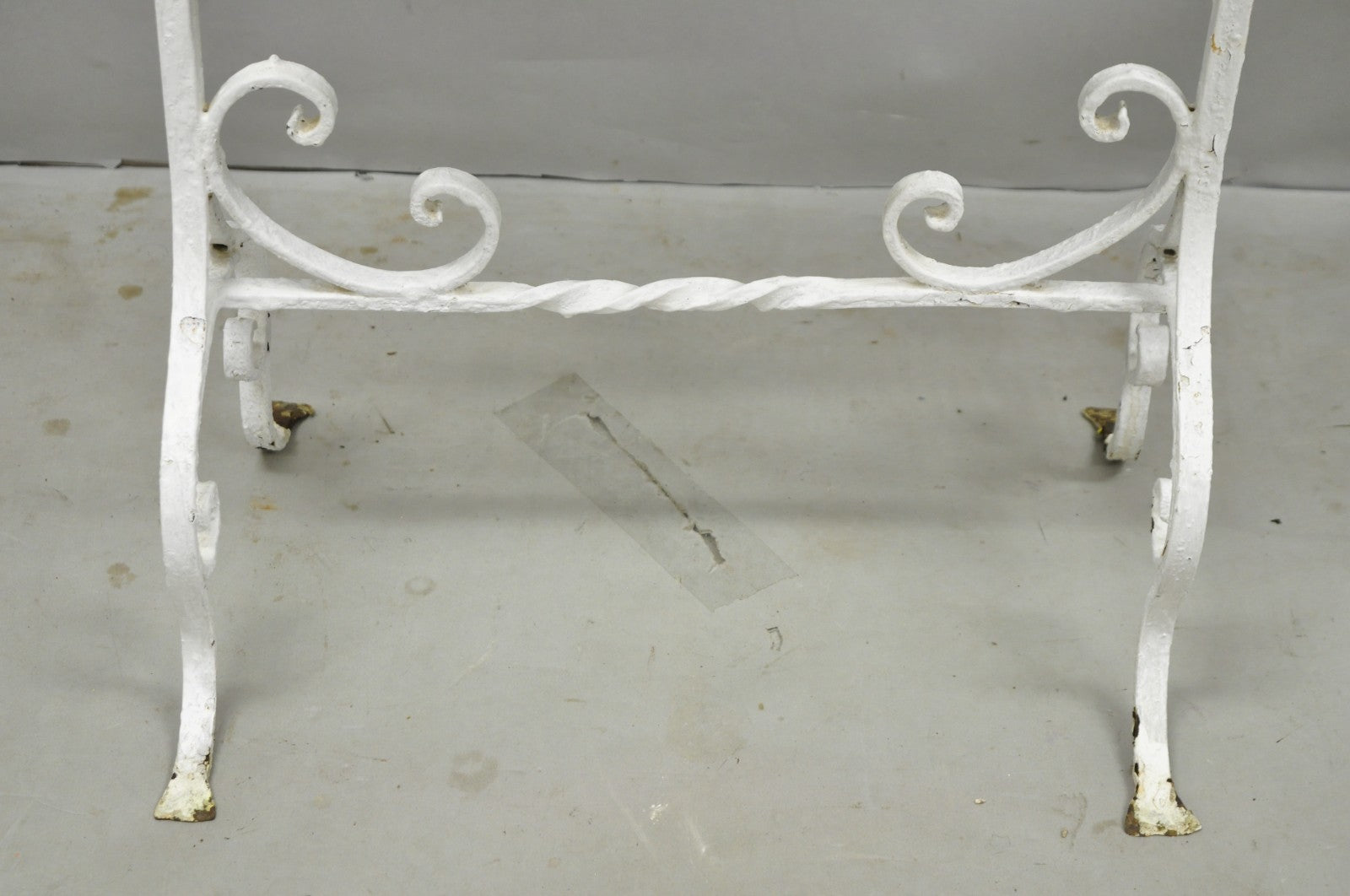 Antique Arts & Crafts Wrought Iron Side Table w/ Catalina California Tile Top