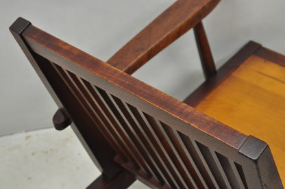 Vintage George Nakashima Spindle Back Black Walnut "Cushion" Lounge Arm Chair