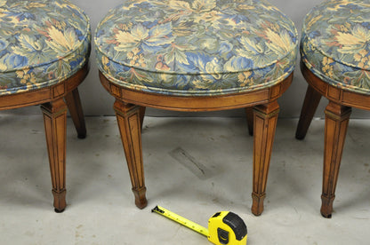 Vintage French Regency Style Carved Walnut Drape Back Dining Side Chair Set of 4