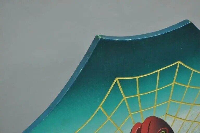 Alan Siegel 1985 Vintage Bent Wood Hand Painted Fish & Net Chair Artist Signed