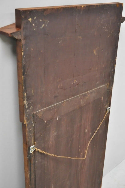 Antique Dutch Marquetry Satinwood Inlay Beveled Glass Console Wall Mirror